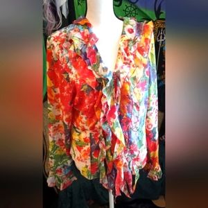 70's Halloween Hippie Ruffle top